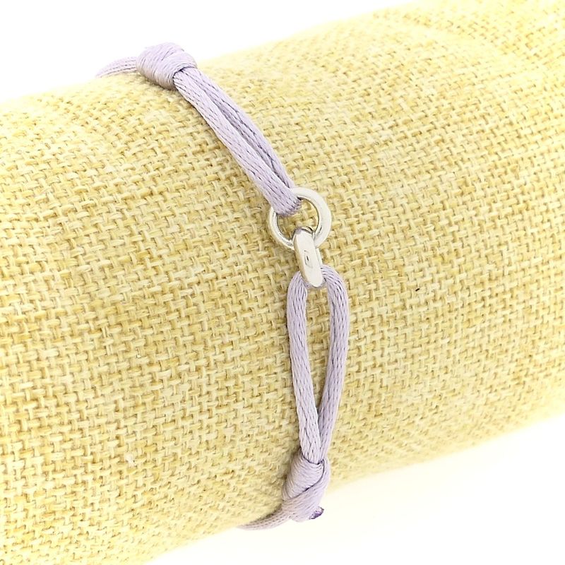 Image 7 of Forever Knots® Lilac Satin Bracelet with Silver Link