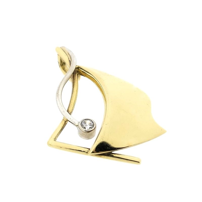 Image 2 of Two-tone abstract gold pendant