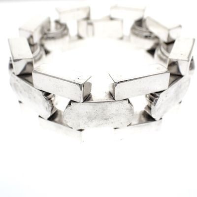 Image 1 of Solid silver bracelet.