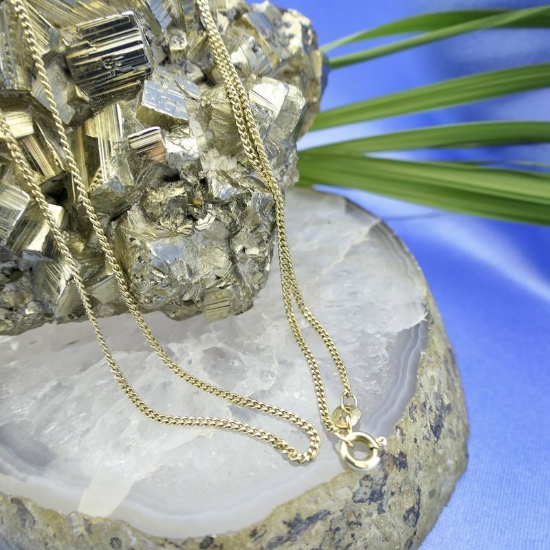 Image 2 of Gold flat gourmet link chain | 51.5 cm