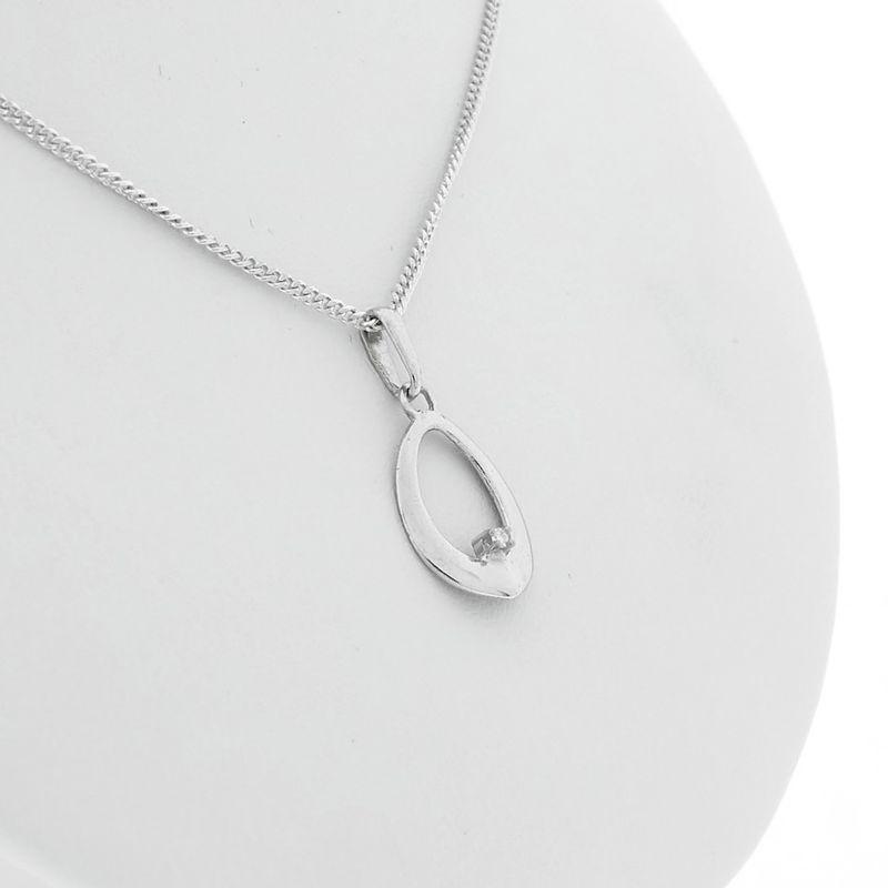 Image 8 of White gold pendant with diamond; 0.02 ct.