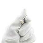 Image 7 of Narrow white gold brooch with pearl and diamonds; 0.06 ct.