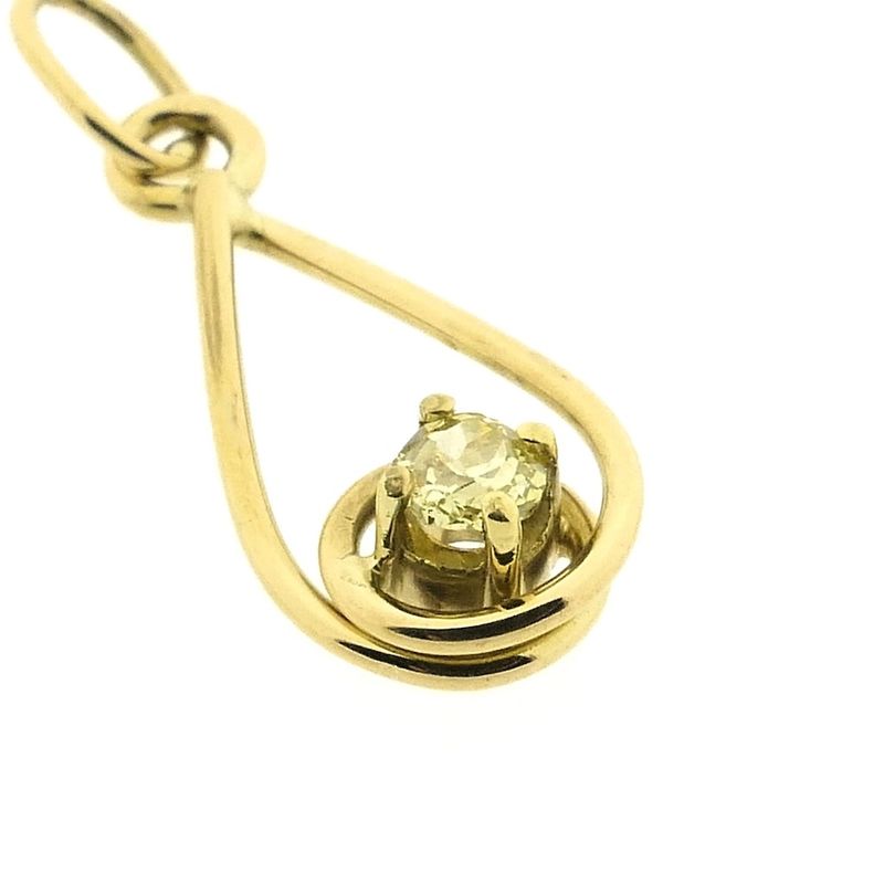 Image 8 of Gold subtle pendant with Fancy Yellow diamond | 0.15 ct.