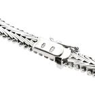 Afbeelding 7 van Witgouden visgraat schakelcollier met smaragd en diamanten; 0,77 ct.