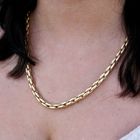 Afbeelding 9 van Gouden cardano schakelketting met saffier