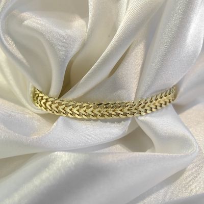 Gold French gourmet link bracelet | 18.5 cm Image 2 of Gold French gourmet link bracelet | 18.5 cm
