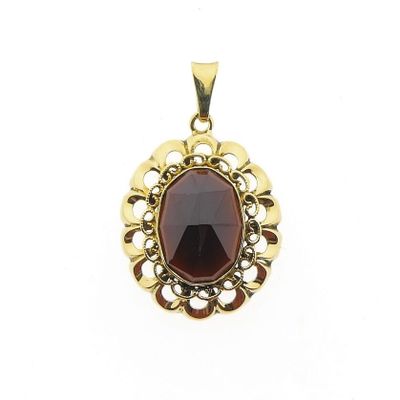 Vintage gold pendant with garnet Image 1 of Vintage gold pendant with garnet