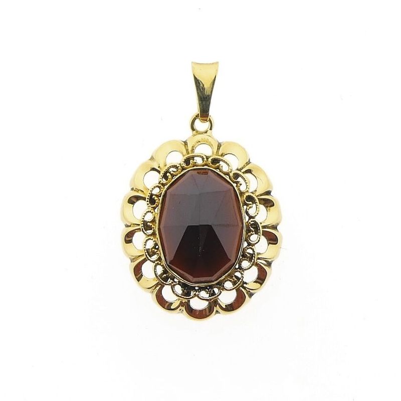 Image 1 of Vintage gold pendant with garnet