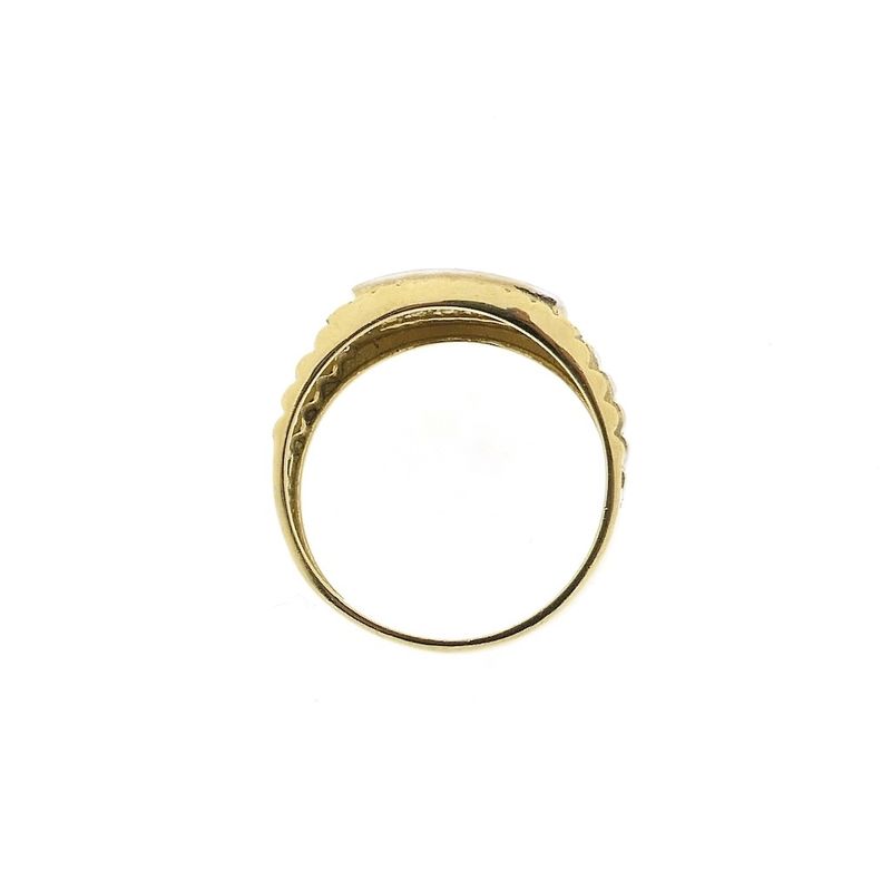 Image 9 of Two-tone gold Rolex President band ring with zirconia