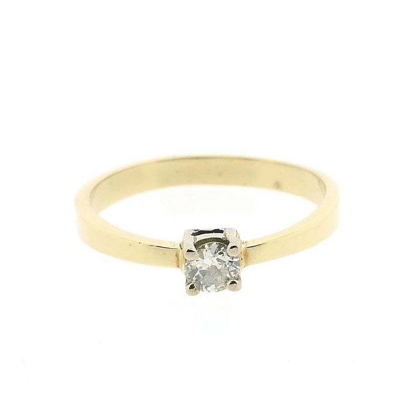 Image 3 of Gold solitaire ring with diamond | 0.18 ct.