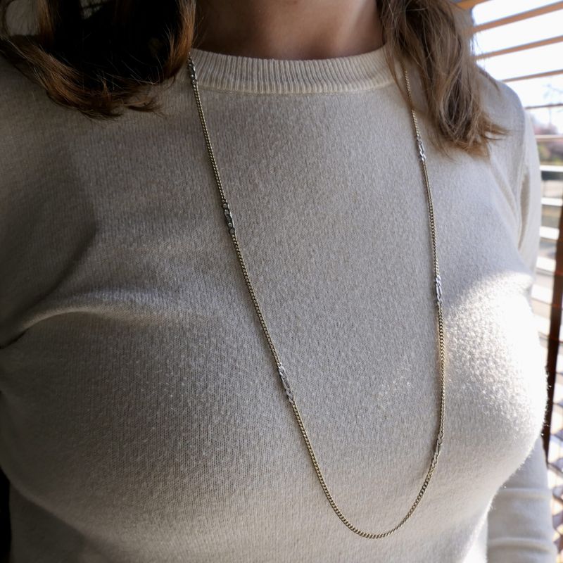 Image 10 of Two-tone gold gourmet/fantasy link chain