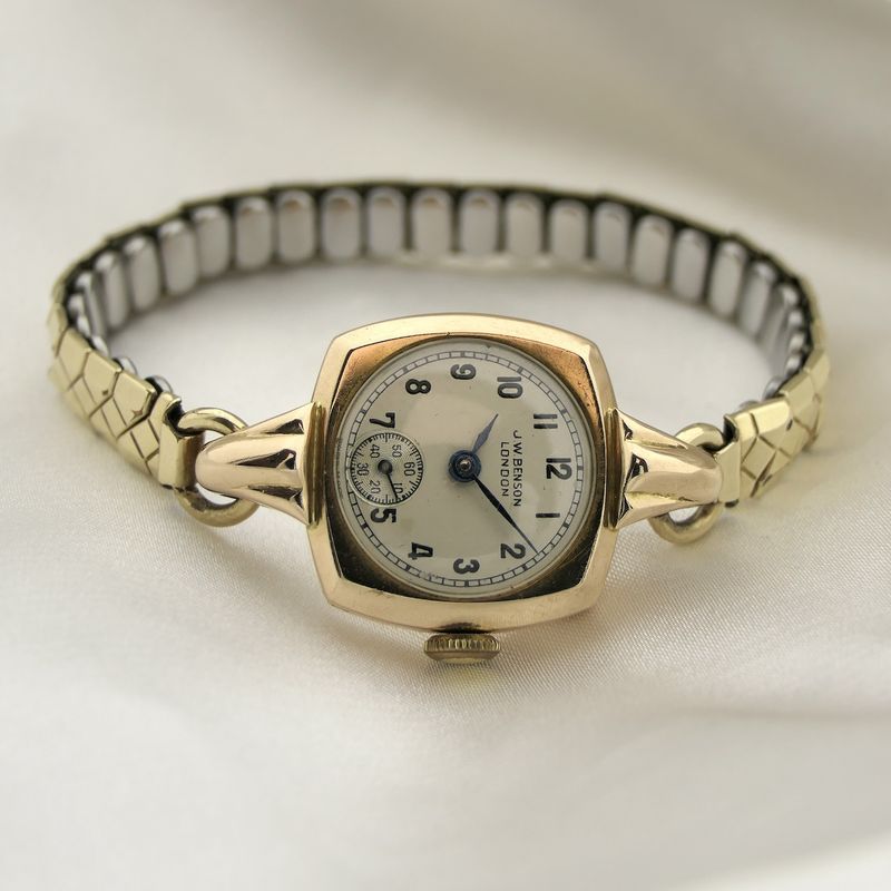 Image 13 of JW Benson 'Art Deco'; Antique 9k gold ladies' watch with Audemars movement