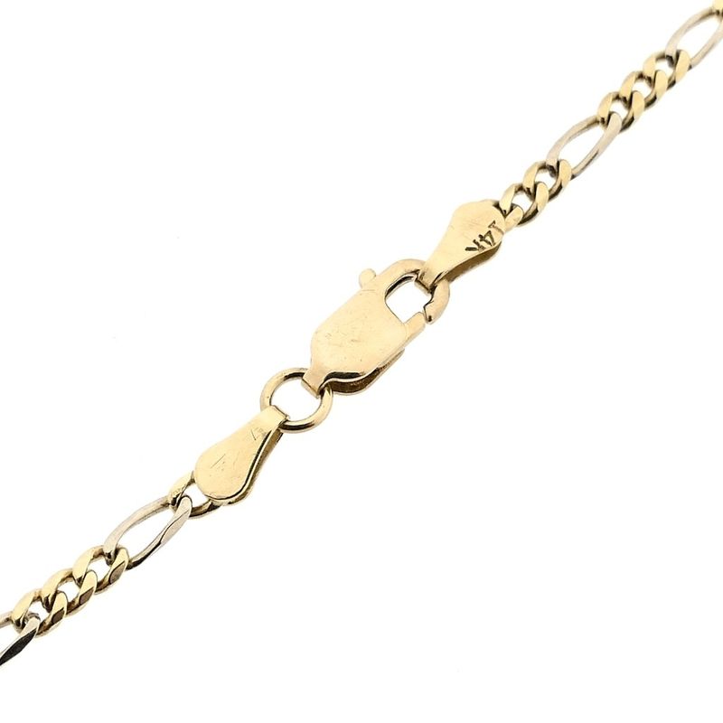 Image 4 of Two-tone gold Figaro link bracelet