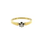 Image 3 of Gold solitaire ring with diamond; 0.03 ct.