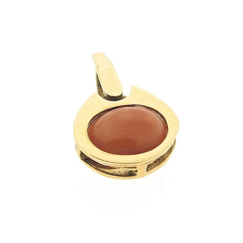 Image 3 of Gold pendant with red coral | Vintage