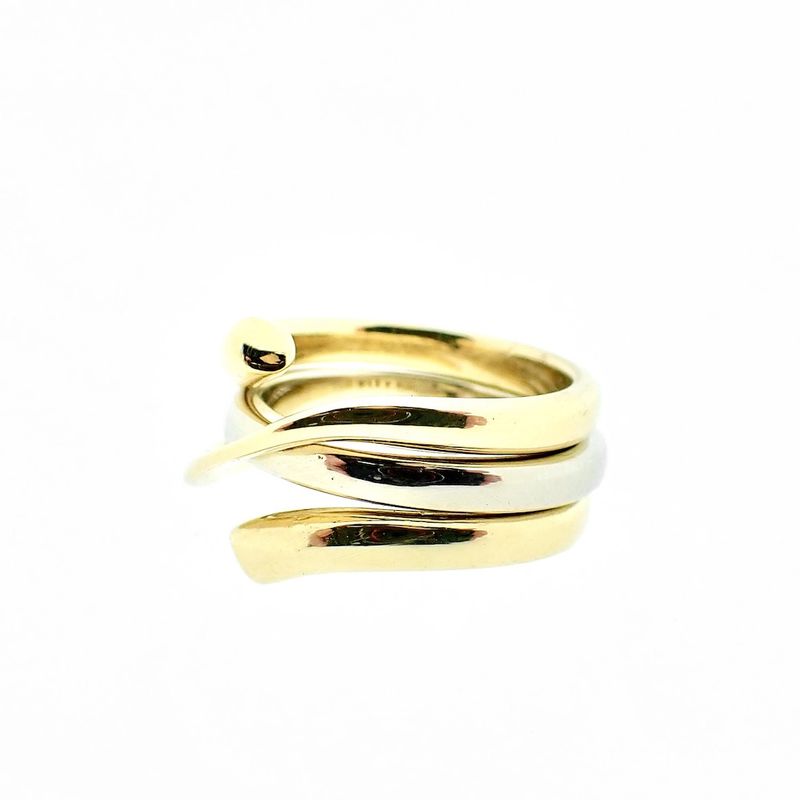 Image 3 of Two-tone gold 3-piece ring; Georg Jensen