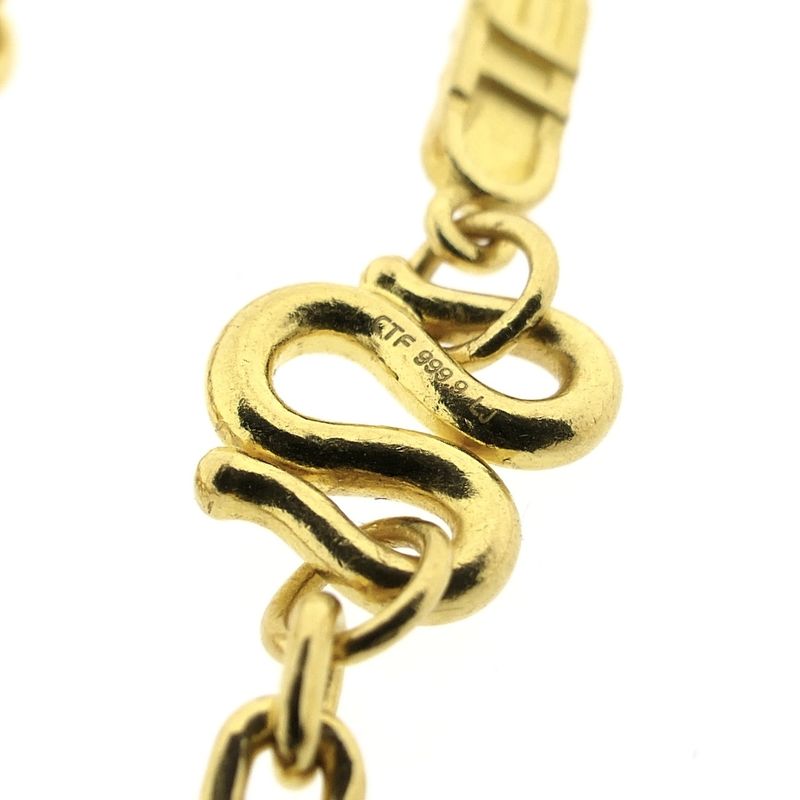 Image 8 of Exclusive gold anchor link necklace with traditional S-clasp in 24 kt.