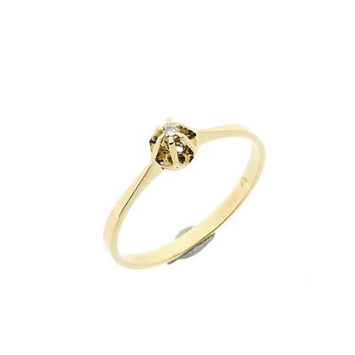 Image 1 of Gold Solitaire Ring with Diamond; 0.01 ct.