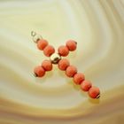 Image 2 of 8 Ct. Pendant of a cross with red coral | Vintage