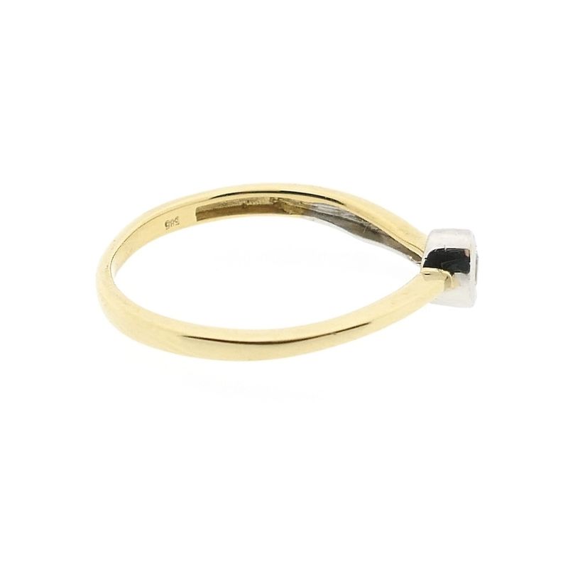 Image 6 of Two-tone gold solitaire ring with zirconia