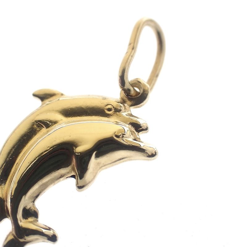 Image 6 of Gold charm of two dolphins