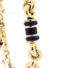 Image 3 of Vintage gold jasseron link bracelet with lapis lazuli
