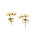 Image 5 of Bicolor gold stud earrings with zirconia