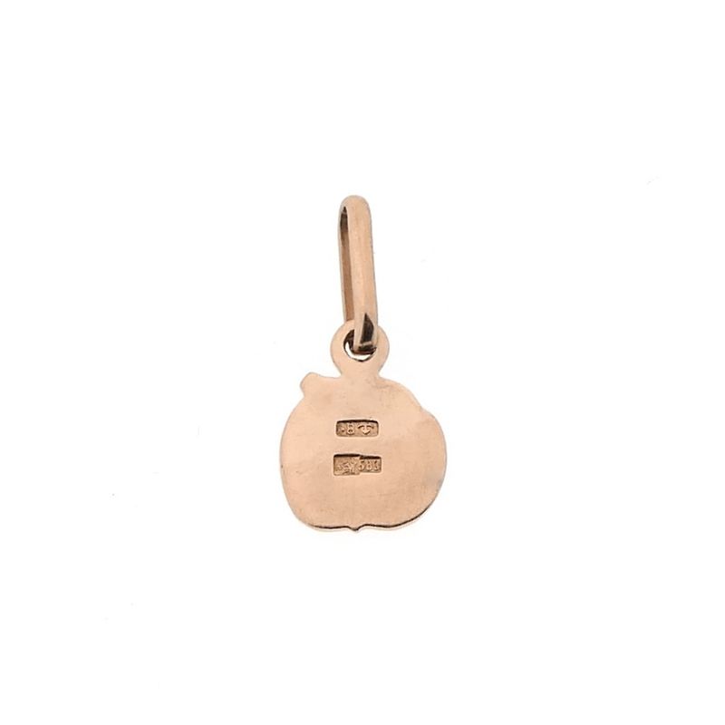 Image 3 of Rose gold pendant of an apple with a leaf