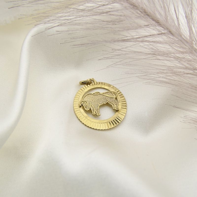 Image 8 of 8 carat zodiac sign pendant; Taurus