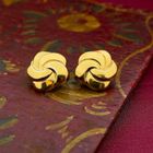 Image 2 of Vintage gold floral clip-on earrings