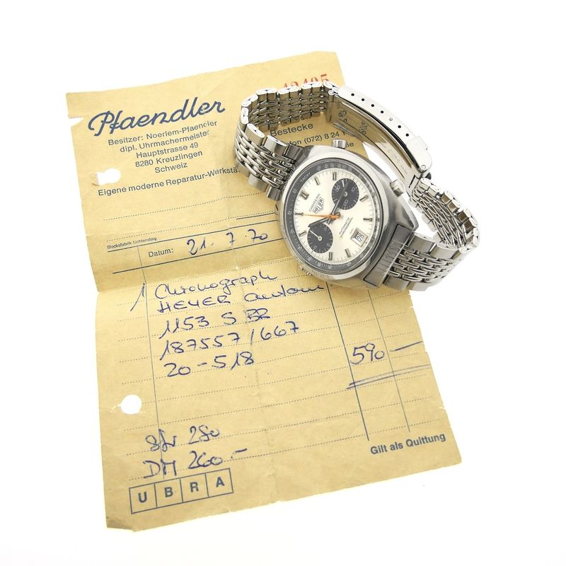 Image 4 of Heuer Carrera 1153; Vintage chronograaf heren horloge