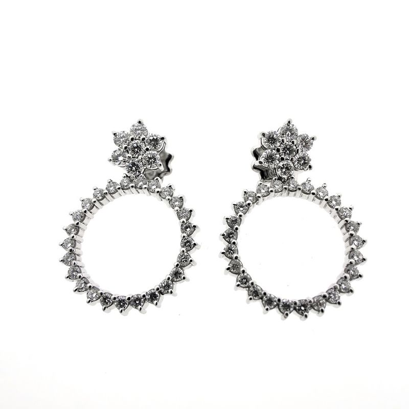 Image 4 of White gold earrings with diamonds; 3.68 ct.
