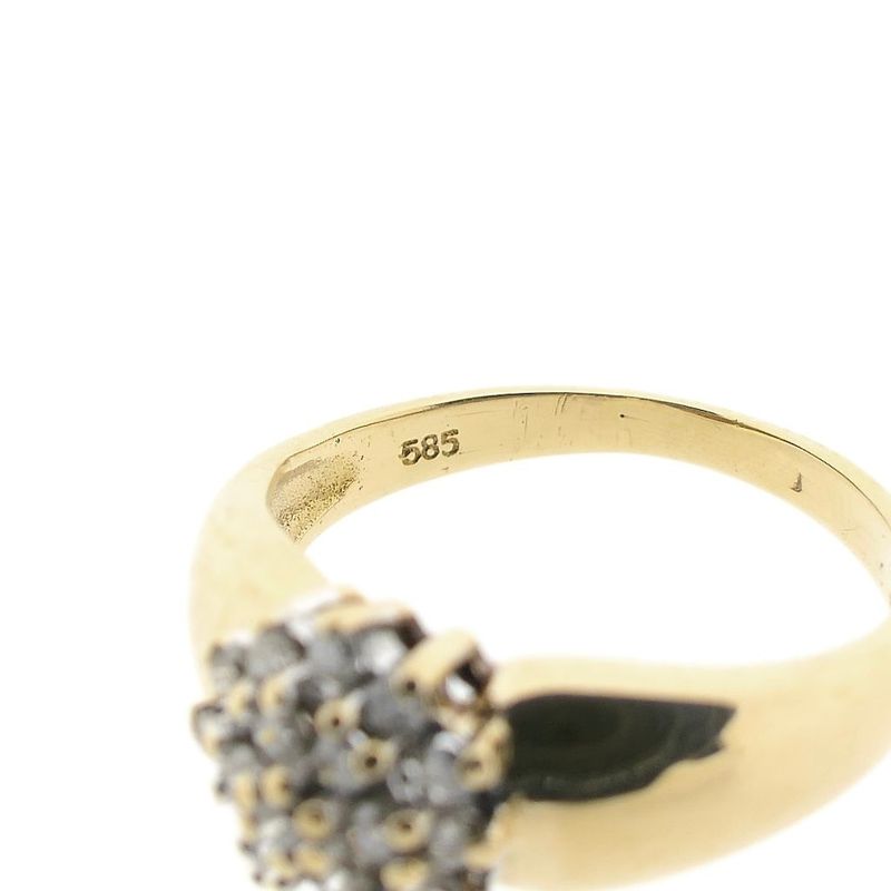 Image 6 of Gold entourage ring with diamonds; 0.18 ct.