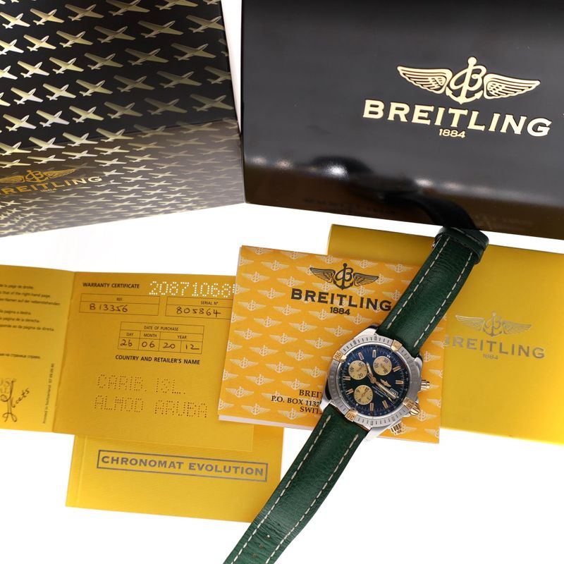 Image 14 of Breitling Chronomat Evolution 'Racing Green' B13356; Automatic Men's Watch