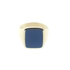 Image 3 of Gold signet ring with blue layered stone