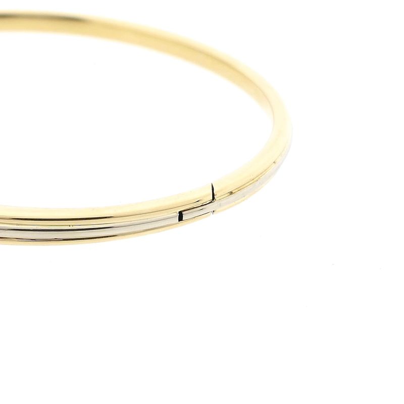 Afbeelding 3 van Bicolor gouden slavenarmband met diamanten; Maat M/L