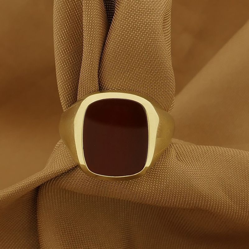 Image 2 of Gold signet ring with carnelian