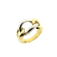 Two-tone gold link ring