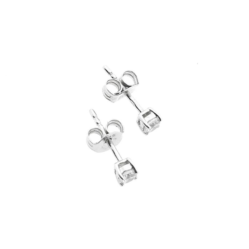 Image 9 of White gold stud earrings with zirconia
