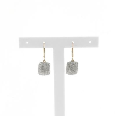 Image 1 of 9 carat pavé earrings with diamond; 1.20 ct.