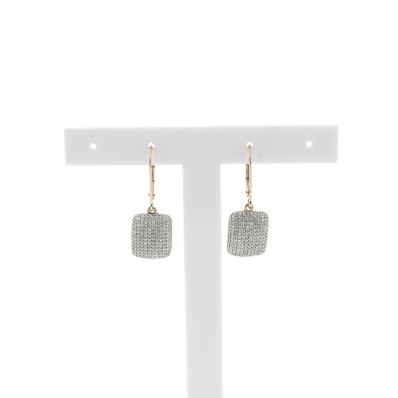 Image 1 of 9 carat pavé earrings with diamond; 1.20 ct.