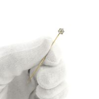 Gold lapel pin, tie pin with rose-cut diamond | Approx. 0.10 ct.