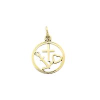 Gold Pendant; Faith, Hope, Love