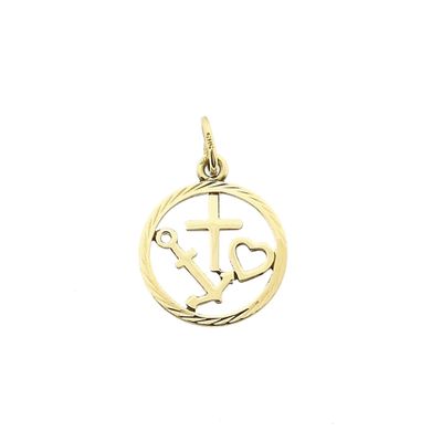 Image 1 of Gold Pendant; Faith, Hope, Love