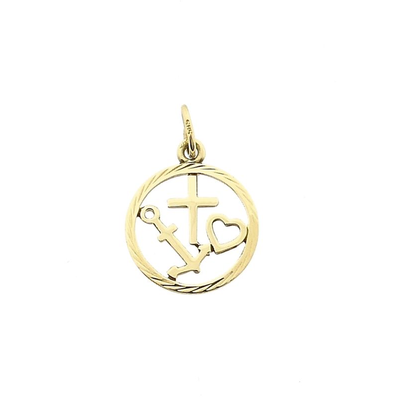 Image 1 of Gold Pendant; Faith, Hope, Love