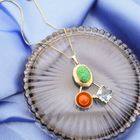 Image 2 of Vintage gold pendant with cluster of gemstones