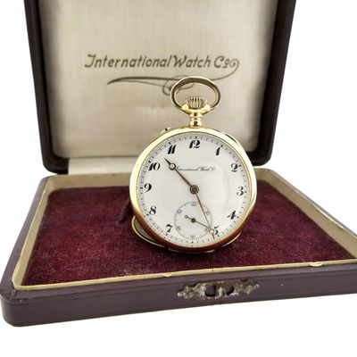 Image 2 of Antique 14k gold IWC pocket watch from 1919