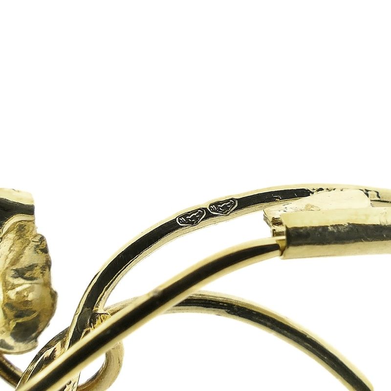 Image 6 of Vintage two-tone gold brooch of a rose