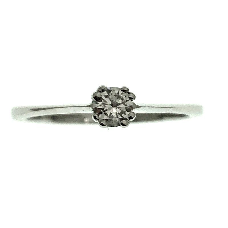 Image 5 of 18 carat white gold solitaire ring with 0.14 ct diamond.