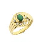 Image 1 of 19.2 carat gold ring with emerald and zirconia.